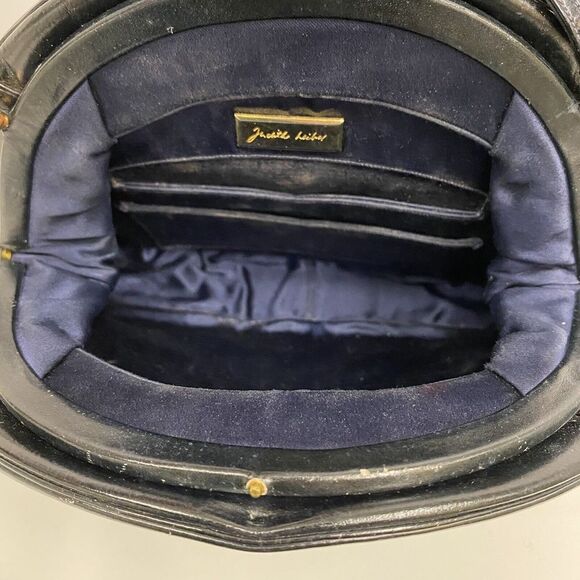 Vintage Judith Leiber Leather Purse Black Gold Tone Metal DUCK Clasp RARE‎ TLC - Picture 8 of 12